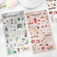 Aesthetic Daily Life Plants Sticker Sheet Scrapbooking Junk Journal Diary Photo Album Decoration Paper Stationery Supplies