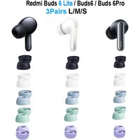 3Pairs Silicone Ear Tips for Xiaomi Redmi Buds 6 6Lite 6Pro Eartips Ear Pads Caps Case