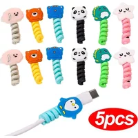 Cute Cartoon Universal Cable Protector Mobile Phone Charging Wire Port Protective Cover for Huawei Xiaomi Samsung Charging Cable
