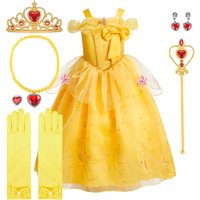 Girls Belle Dress Children Christmas Elegant Princess Costume Baby Summer Halloween Disguise Cosplay Party Fantasy 3-10 Years