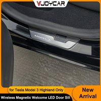 Front Rear 4 Door LED illuminated Sill Protector for Tesla Model 3 Highland Welcome LED Light Threshold Strip Accessories
