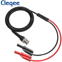 Cleqee P1010 BNC to Dual 4mm Stackable Banana Plug Test Lead Safe Probe Oscilloscope Cable 120CM 500V 5A