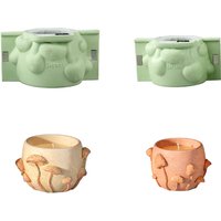 Boowan Nicole Mushroom Candle Jar Silicone Molds DIY Candle Vessel Gypsum Concrete Jesmonite Mould