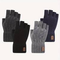 AliExpress NONE Half Finger Writting Cycling Knitted Gloves Winter Gloves for Men Students Alpaca Wool Warm Thick Elastic Driving Gloves HSTr04
