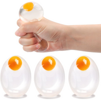 2Pcs Funky Egg Squishy Ball Clear Squeeze Splat Ball Easter Basket Fillers Squishies Fun Toy Anxiety Reducer for Kids Adults