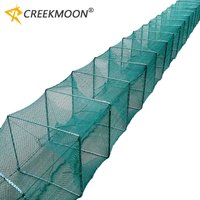 Portable Folded Long Nylon Fishing Net 1.5M-5.5M, Crab Fish Net, Hand Casting Cage Crab Net, Mesh Trap Catcher Live for Lobster