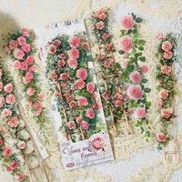 10pcs Vintage Transparent Flower Ladder Stickers for Scrapbooking PET Scrapbook Sticker for Journaling Card Making Album Decor