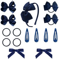 15pcs/40Pcs Girls Hair Bows Set Uniform Hair Accessories Headbands Clips Ponytail Holders for Kids Back to School and Daily Use