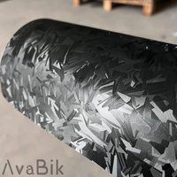 Matte 3D Black Silver Forged Carbon Fiber Car Wrap Vinyl Film With Air Release Initial Low Tack Glue DIY Self-Adhesive Sticker