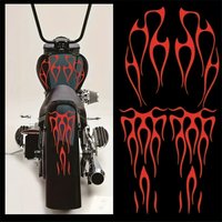 1 pair of red flame stickers car body trim waterproof sturdy motorcycle trim stickers