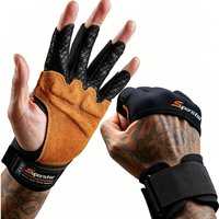 1Pair Unisex Fitness Gym Gloves with Wristband for Weight Lifting Body Building Training Sports Exercise And Cycling Shockproof