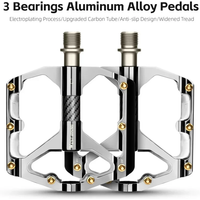 WEST BIKING Bike Pedal 3 Bearing Electroplated Aluminum Alloy Pedals MTB Road Widen Anti-slip Bicycle Pedals Bike Accessories