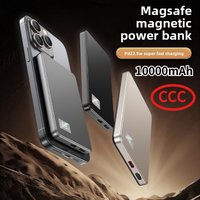 CCC 10000mAh Ultra Thin 3-1 Magnetic Power Bank Fast Charging with Built-in Cable for Rechargeable Watches and Earph PD 22.5W