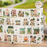 Mr.Paper 200cm/Roll Die Cut Washi Tape House Town Theme Decor Tape DIY Supplies for Journal Scrapbook Diary Collage