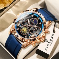 BINBOND Quartz Watches for Men Luxury Luminous Waterproof Chronograph Men's Watch Sport Wristwatch Reloj Hombre Elegante
