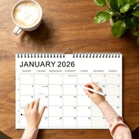 Wall Calendar January 2027 - June 2028 Spiral Bound Monthly Planner with Hanging Hook Home Office School Schedule Organization