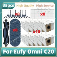 Compatible For Eufy Omni C20 Accessories Main Side Brush Hepa Filter Mop Cloth Dust Bag Replacement Parts