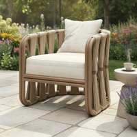 Rattan Sofa Set Woven Design Weather-Resistant Patio Sofa Balcony Chair Set Space-Saving Modern Outdoor Armchair Rust-Resistant