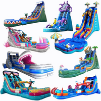 Inflatable Water Slide Commercial, Wet Dry with Detachable Pool, Outdoor Inflatable Slide for Kids Adults Party Event