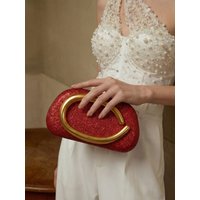 Goldtone metal clasp box-style clutch womens evening/wedding/party cute wallethandbag new spring style womens chain crossbodybag