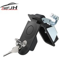 1/2/3/4PCS Black Aluminium Compression Flush Mount Push Locks Latch with Keys for Marine Boat RV Yacht Tool Box Camper Trailer