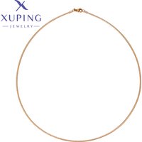 Xuping Jewelry Trendy Style Simple Charm Choker Chain Gold Color Necklace for Women Ladies Girl 45cm Jewellery Gift X000787317