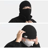 AliExpress 2 in1 Winter Mask Beanies Hats Warm Knitted Balaclava Hats Windproof Solid Full Face Ski Bonnet Tactical Cycling Earmuffs Cap