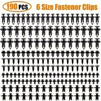 190pcs Auto Fastener Clips Mixed Car Clips 6 Size Retainer Rivet Door Panel Fender Liner Bumper Fender Trim Car Accessories