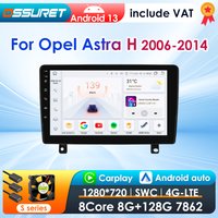 360Kamera 2Din Android13 Auto Multimedia GPS Player Für Opel Astra H 2016-2014 Carplay Intelligente Bildschirm 2din autoradio 4G DSP
