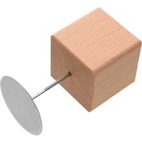 1Set Wooden Flower Nail Holder Wood Stainless Steel Baking Flower Nail Display Base Cake Decorating Tool