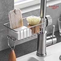 Kitchen Stainless Steel Sink Drain Rack Storage Faucet Holder Soap Drainer Towel Rack Shelf Organizer Kitchen Accessories