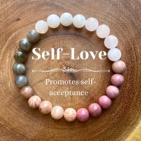 1pc/ Self Love Self Acceptance Crystal Bracelet 8mm Beaded Bracelet For Stress Reduction Anxiety Relief Healing Bracelet