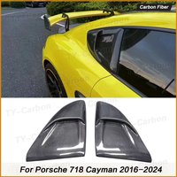 Real Carbon Fiber Rear Side Car window Air Vents Splitter Air Spoiler For Porsche 718 981 Cayman GTRS Style Bodykit FRP