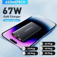 Asome tech 67w gan ladegerät ultra dünne schnell ladung qc 3,0 pd pps mini usb typ c ladegerät für macbook laptop iphone 14 ipad samsung