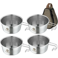 CAMPINGMOON S360 450ml Sierra Bowl Stainless Steel Outdoor Tableware Portable Camping Hiking Cup Picnic Cookware withStorage Bag