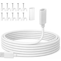 AA60-USB C Extension Cable With Clips& Waterproof Case, USB C Male To Female Extender Cord For Ring Pan-Tilt Indoor Cam Camera 2