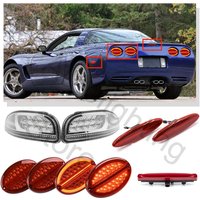 LED upgrade Kit For Chevrolet Corvette C5 1997-2004 front&rear side marker light Tail Brake Light parking license plate Lamp