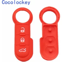 Cocolockey 3 Buttons Silicone Remote Key Pad for FIAT 500 Bravo Croma Doblo Ducato Fiorino Linea Panda Grande Punto Scudo