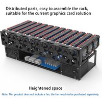 6/8/12 Cards GPU Bracket Open Frame Dual Power Supply Mining Rig Graphics Card Cooling Support Stable Heavy Duty