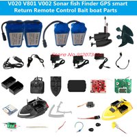 V020 V801 V002 GPS Smart Return Remote Control RC Fishing Bait boat Spare Parts 7.4V Battery/Charger/USB/Receiver/Motor/Cover