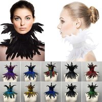 Luxury Accessories party Cosplay Gothic Clothes Feather Scarf Fur Shawl Halloween Decor