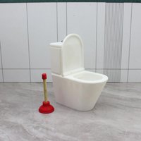 Dollhouse Simulation Toilet Seat Vintage Bathroom White Toilet Doll House Miniature Baby Pretend Toy Doll Accessories