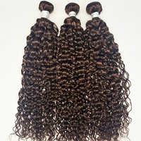 16A 100% Human Hair Dark Brown Water Wave Human Hair Bundles Double Weft Brazilian Hair Weave Virgin Remy Hair Extension 1/3Pcs