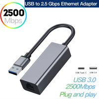 USB 3,0 Zu 2,5G LAN Gigabit Ethernet Adapter RTL8156B 2500/100 0/100Mbps USB C 3,1 RJ45 Netzwerk Karte für Laptop Desktop PC