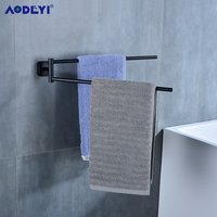 Porte-serviettes mobile, support pivotant, barre murale, étagère de salle de bain en acier inoxydable, rangement de cuisine, noir/métal/brossé/Chrome