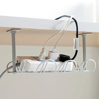 Under Desk Cable Management Tray Organizer,Cord Holder Wire Storage Box Rack Shelf for Home Office Computer Monitor Power Strip