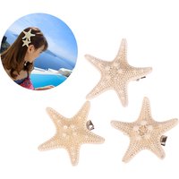 Natural Starfish Hair Clips Cute Sea Star Hair Clips Women Girls Beach Starfish Hairpin Summer Headwear Jewellery