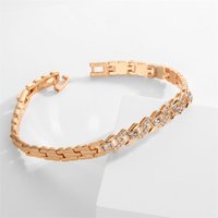 UILZ Geometric Square Round White Zirconia Warp Bracelets For Women Luxury Sliver Color Bracelet Party Accessories