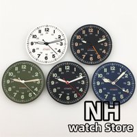 NH Classics Sterile 29mm Pilot Black Watch Dial Green luminescence Fits NH35/36 ETA PT5000 Movement Part Hands Set