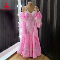 Teenagers Viennese Waltz Sleeveless Big Swing Dress Customize Dancer's Vitality Adult Female Ballroom Professional Dancing Wear